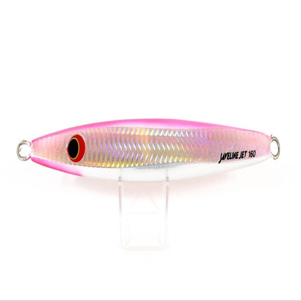Evergreen JV03G Javeline Jet Metal Jig Lure, 5.5 inches (14 cm), 4.2 oz (120 g), Silver Pink Red Glow