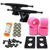 Yocaher Longboard Skateboard Trucks Wheels Combo Set 71mm Wheels + 7"/180mm Heavy Duty Aluminum Black Trucks, Bearing, Riser Pad, and Skateboard Longboard Cruiser Hardware view 1