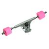 Yocaher Longboard Skateboard Trucks Combo Set 71mm Wheels + 7"/180mm Heavy Duty Aluminum Polished Trucks, Bearing, Riser Pad, and Longboard Hardware Package (Solid Pink Wheel & Polished Trucks) view 2