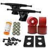 Yocaher Longboard Skateboard Trucks Wheels Combo Set 71mm Wheels + 7"/180mm Heavy Duty Aluminum Black Trucks, Bearing, Riser Pad, and Skateboard Longboard Cruiser Hardware view 1