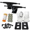 Yocaher Longboard Skateboard Trucks Wheels Combo Set 71mm Wheels + 7"/180mm Heavy Duty Aluminum Black Trucks, Bearing, Riser Pad, and Skateboard Longboard Cruiser Hardware view 1