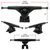 Yocaher Longboard Skateboard Trucks Wheels Combo Set 71mm Wheels + 7"/180mm Heavy Duty Aluminum Black Trucks, Bearing, Riser Pad, and Skateboard Longboard Cruiser Hardware view 3