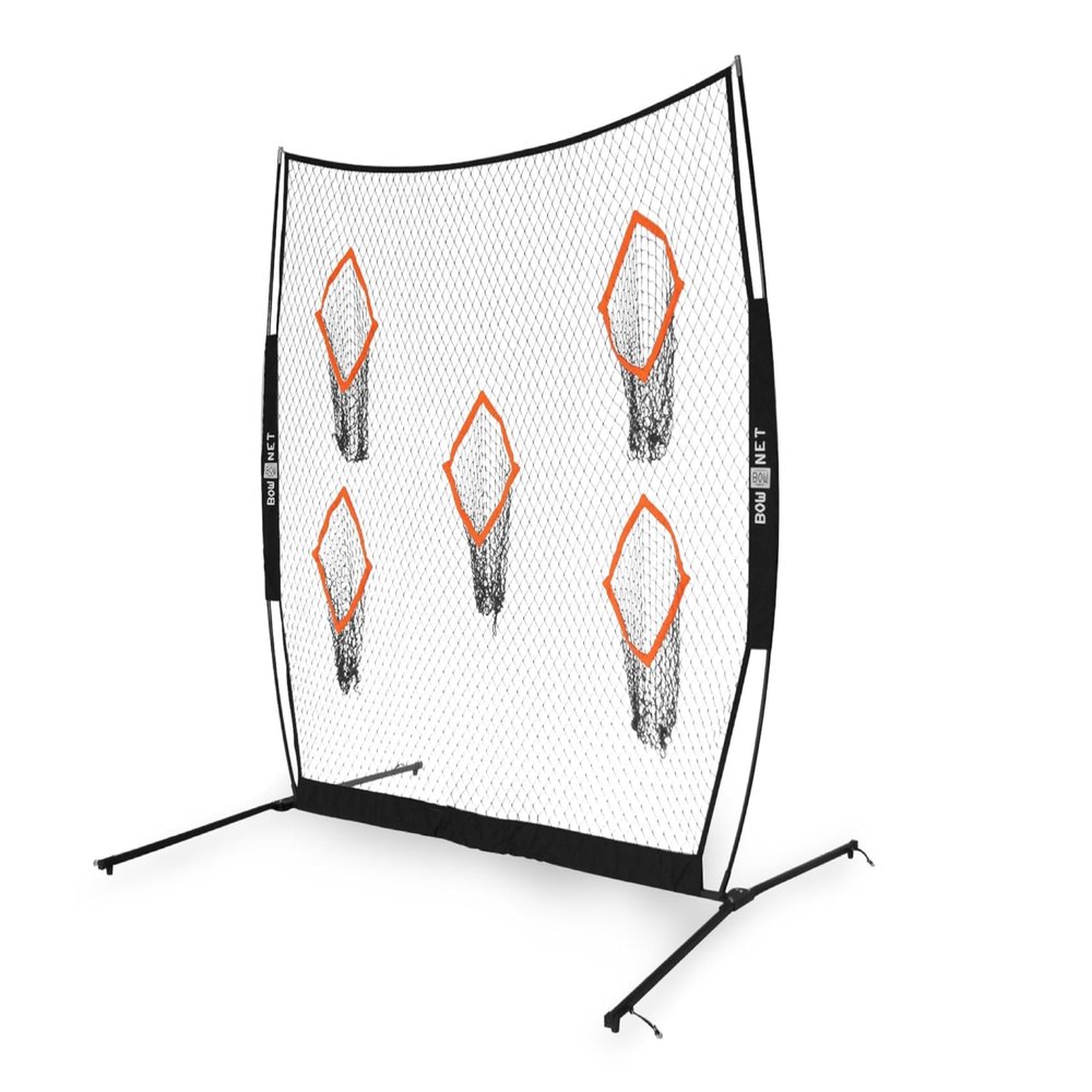 Bownet QB5 Quarterback Throwing Training Net, 8'x8', 5 Sock Targets