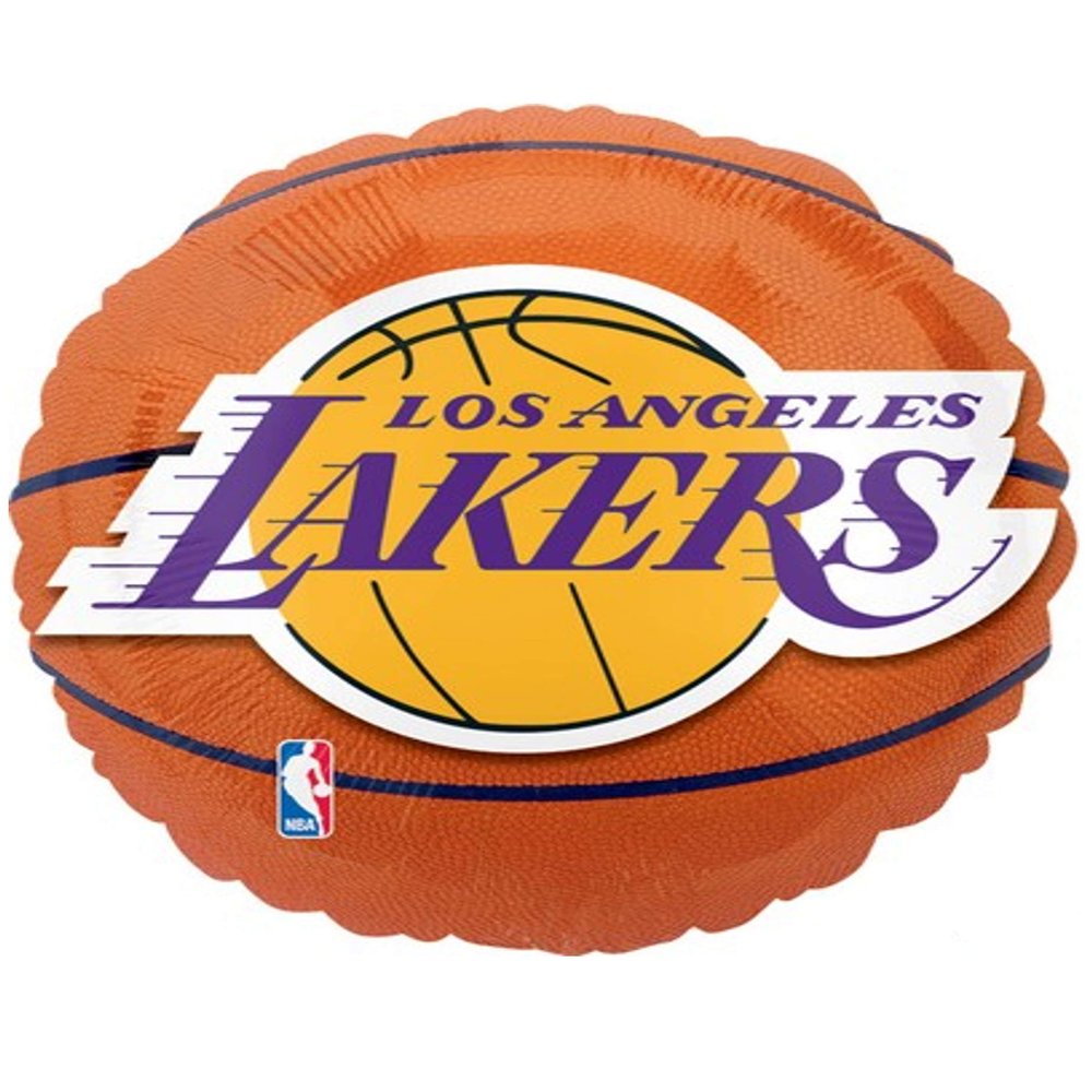 18" NBA La Lakers Basketball Foil Mylar Balloon by LA Foil Mylar Balloons