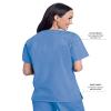 Landau Scrub Zone Relaxed Fit 2-Pocket V-Neck Scrub Top for Women 70221 Ceil Blue view 3