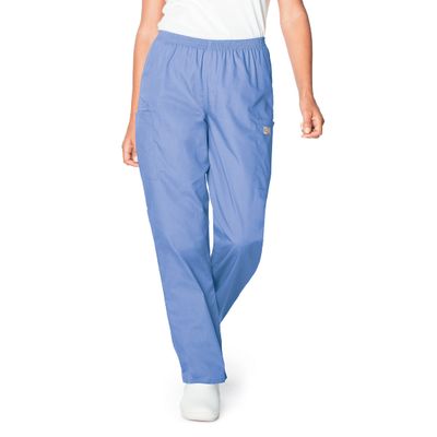 ScrubZone by Landau Women's Full Elastic Waist Cargo Pant, Ceil, Petite Large