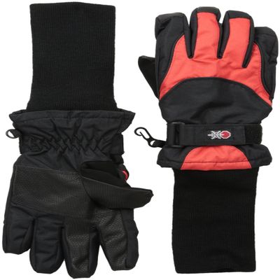 Tundra Boots Kids Unisex Snowstoppers Gloves Black/Red Gloves SM