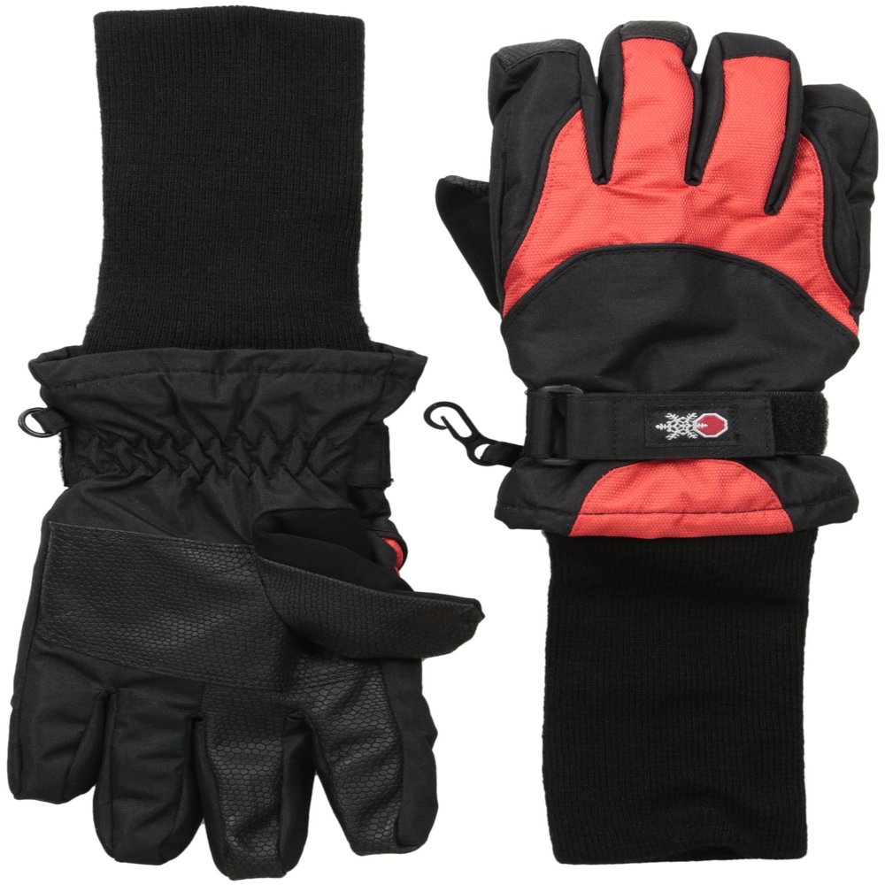 Tundra Boots Kids Unisex Snowstoppers Gloves Black/Red Gloves SM