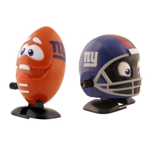 NFL New York Giants Wind Up Football and Helmet, Pack of 2