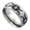 Sabrina Silver 8mm Titanium Wedding Band Tribal Ring Bee Pattern Brushed Finish Comfort Fit Size 10.5 view 1