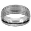 8mm Titanium Wedding Band Ring 4 Grooves Brushed Finish Domed Comfort Fit Size 13.5 view 1