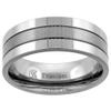 8mm Titanium Wedding Band Ring 2 Grooves Brushed Center Flat Comfort Fit Size 12 view 1