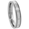 4.5mm Titanium Wedding Band Roman Numeral Ring Grooved Edges Flat Comfort Fit Size 11.5 view 3
