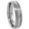 6mm Titanium Wedding Band Ring Polished Stripe Center Brushed Edges Domed Comfort Fit Size 11.5 view 3