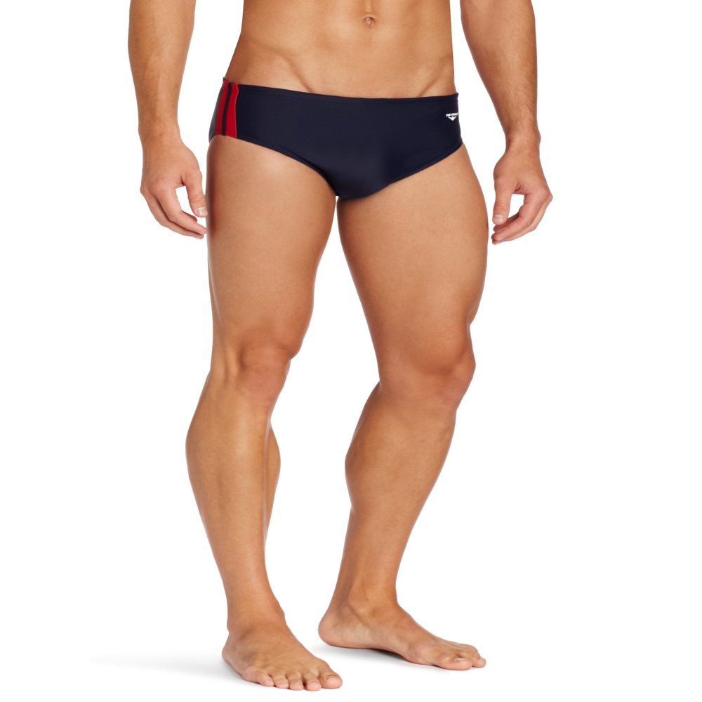 The Finals Men's Reactor Splice Racer Swimsuit, Navy/Red, 28