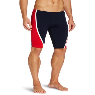The Finals Men's Glide Splice Jammer Swimsuit, Navy/Red, 28