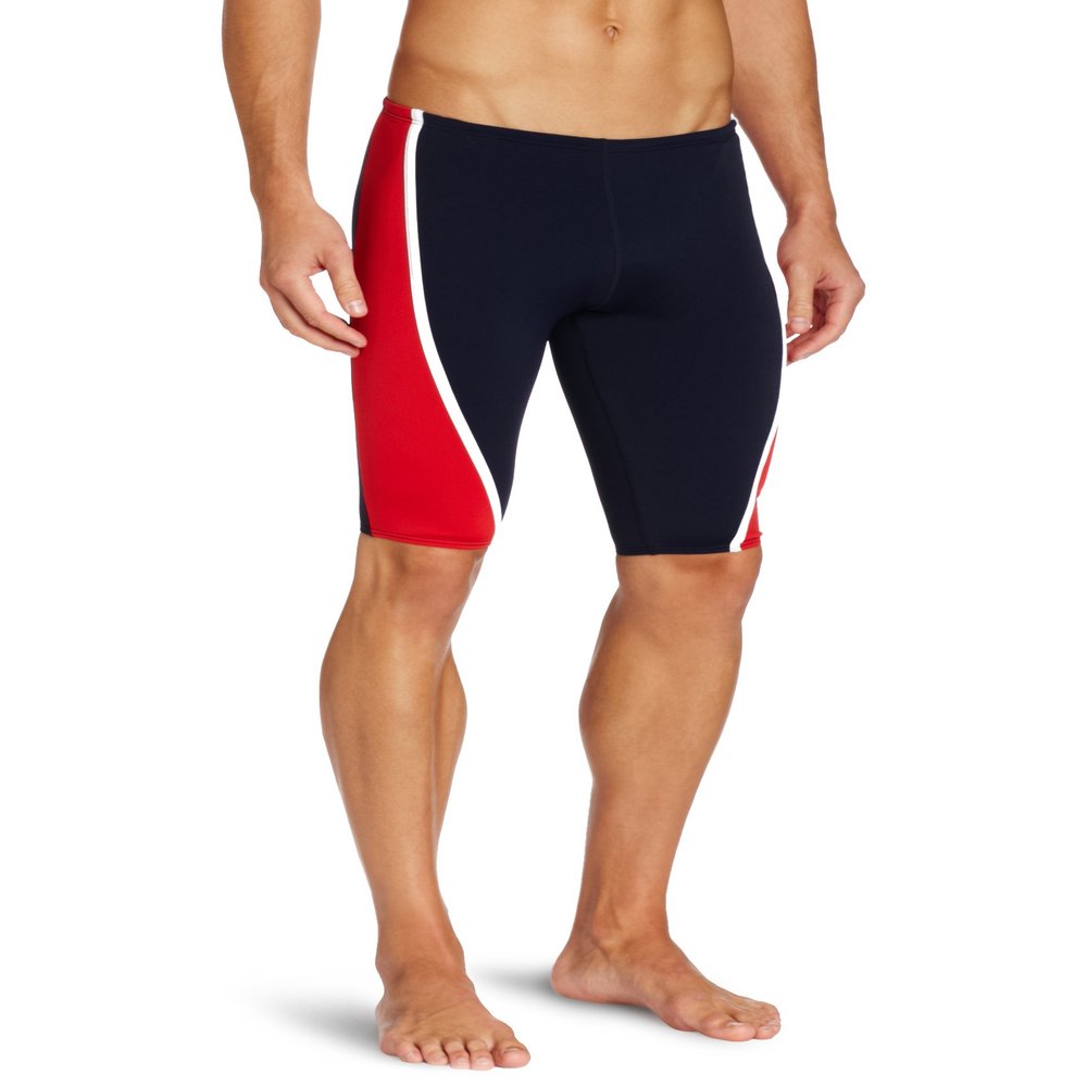 The Finals Men's Glide Splice Jammer Swimsuit, Navy/Red, 28