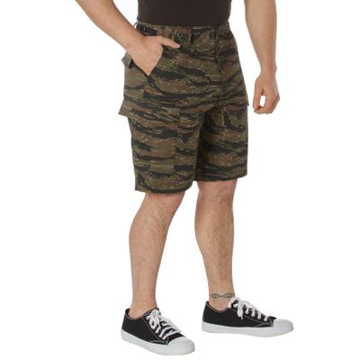 Rothco Tactical Camo BDU Shorts  Rugged Outdoor Hiking Camping Comfortable Cargos, Tiger Stripe Camo, S