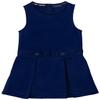 Classroom Little Girls' Uniform Kick Pleat Printed Jumper Dress, Navy Blue, 6 view 1