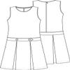 Classroom Little Girls' Uniform Kick Pleat Printed Jumper Dress, Navy Blue, 6 view 2