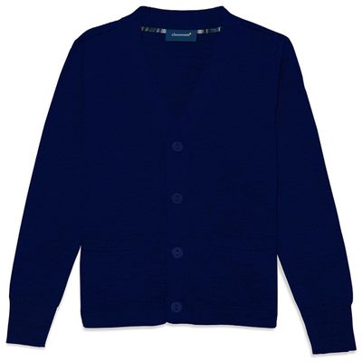 Classroom Big Boys' Uniform Youth Unisex Cardigan Sweater, Navy Blue, Medium