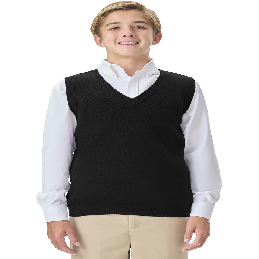 CLASSROOM Little Boys' Uniform Sweater Vest, Black, Small