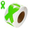 250 Large Lime Green Ribbon Stickers - Lime Green Ribbon Awareness Stickers for Fundraisers & Awareness Events view 2