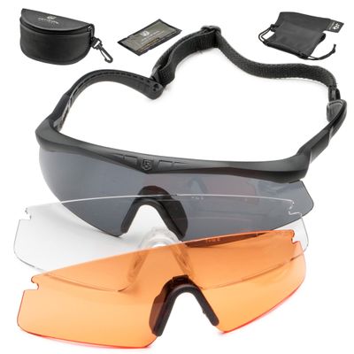 Revision Military Sawfly Tactical Deluxe Vermillion Kit  Black Frame, Small  Anti-Fog, Tactical Military Ballistic and Eye Protection Glasses