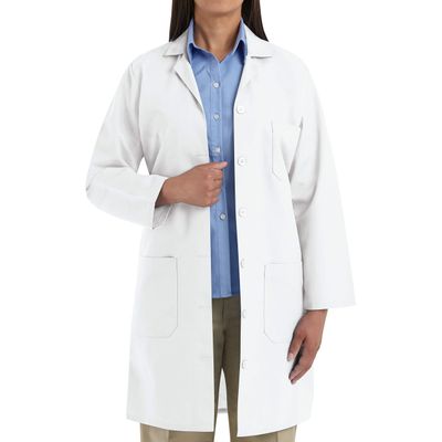 Red Kap Women's Lab Coat, White, 4X-Large