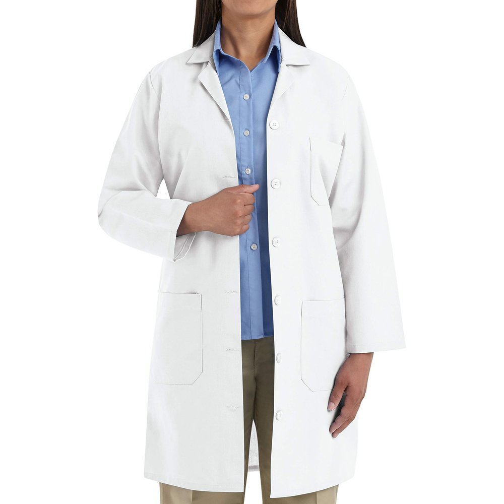 Red Kap Women's Lab Coat, White, 4X-Large