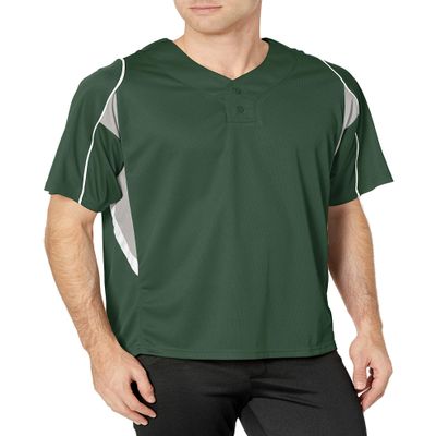 Alleson Athletic Men's Baseball Jersey, 3X-Large, Dark Green/Grey/White