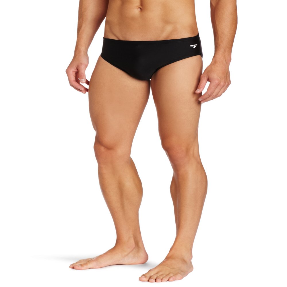 The Finals Men's Xtra Life Lycra Solid Racer Swimsuit, Black, 26