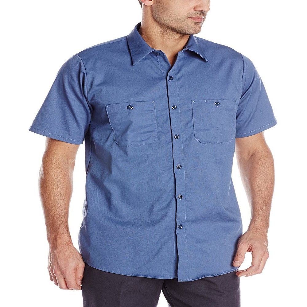 Red Kap mens Short Sleeve Wrinkle-Resistant Cotton Work Shirt Postman Blue 3X-Large/Tall