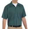 Red Kap mens Short Sleeve Wrinkle-Resistant Cotton Work Shirt Spruce Green X-Large view 1