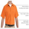 Red Kap Mens Industrial Shirt, Regular Fit, Short Sleeve, Orange, 3X-Large Tall US view 4