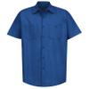 Red Kap Mens Industrial Shirt, Regular Fit, Short Sleeve, Royal Blue, Small US view 3
