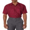 Red Kap Mens Short Sleeve Industrial Work Shirt, Burgundy, XX-Large US view 4