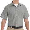 Red Kap Men's Industrial Work Shirt, Regular Fit, Short Sleeve, Light Grey, 3X-Large Tall view 1
