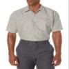 Red Kap Men's Industrial Work Shirt, Regular Fit, Short Sleeve, Light Grey, 3X-Large Tall view 2