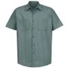 Red Kap Men's Standard Industrial Work Shirt, Regular Fit, Short Sleeve, Light Green, 6X-Large view 4