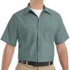 Red Kap Men's Industrial Work Shirt, Regular Fit, Short Sleeve, Light Green, Large Tall view 1