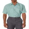 Red Kap Men's Industrial Work Shirt, Regular Fit, Short Sleeve, Light Green, Large Tall view 3