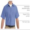 Red Kap Men's Tall Industrial Work Shirt, Regular Fit, Short Sleeve, Petrol Blue, 3X-Large view 4
