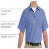 Red Kap Mens Industrial Shirt, Regular Fit, Short Sleeve, Petrol Blue, XX-Large US view 4