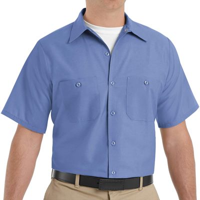 Red Kap Mens Industrial Shirt, Regular Fit, Short Sleeve, Petrol Blue, XX-Large Tall US