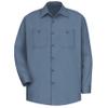 Red Kap Men's Wrinkle-Resistant Cotton Work Shirt, Postman Blue, Long X-Large view 3