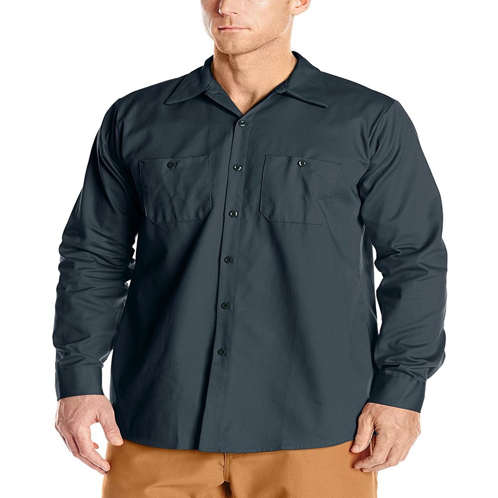 Red Kap Men's Wrinkle-Resistant Cotton Work Shirt, Spruce Green, Long 2X-Large