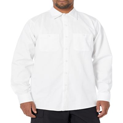 Red Kap Men's Wrinkle-Resistant Cotton Work Shirt, White, Long X-Large