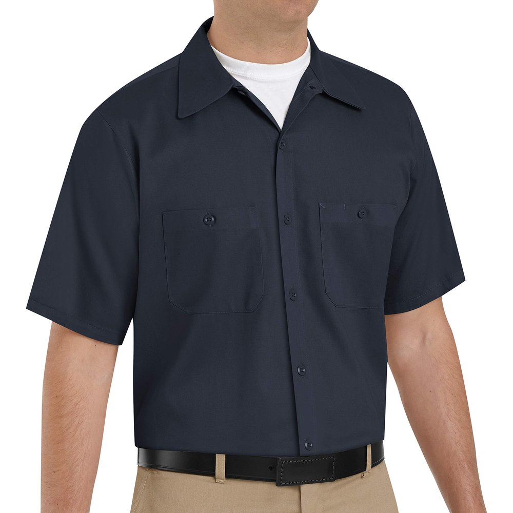 Red Kap mens Short Sleeve Wrinkle-Resistant Cotton Work Shirt Dark Navy 3X-Large