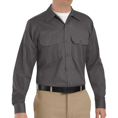 Red Kap Men's Deluxe Heavyweight Cotton Shirt, Charcoal, Large